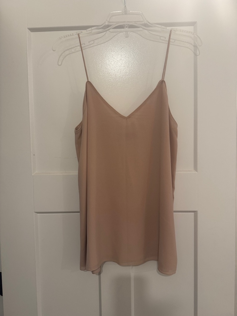 Blaque Label Nude/Pale Pink V-Neck Spaghetti Strap Silky Cami - Medium